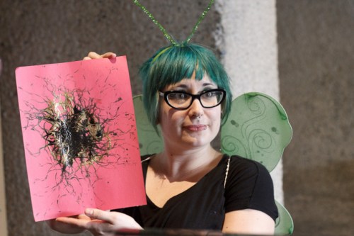 Antonia with the maggot masterpiece (Photo: Sean McCann).